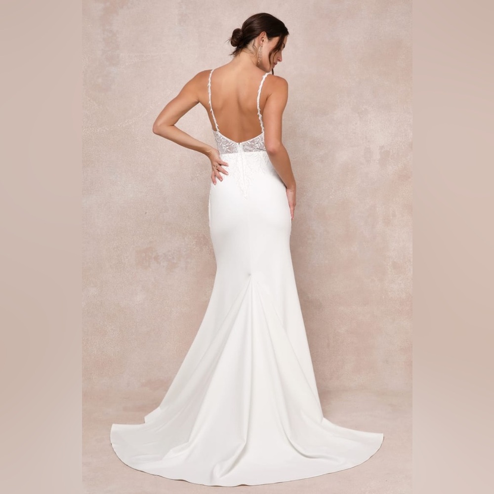Lulus-Infinite Adoration Ivory Beaded Embroidered Lace Maxi Dress (Small) - Picture 3 of 5